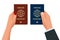 COVID-19 Immunity Passport, immunity certificate, vaccination certificate. International passport with sample personal