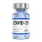 COVID-19 injection vaccine in glass vial bottle