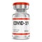 COVID-19 injection vaccine in glass vial bottle