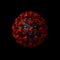 COVID-19 Isolated on a black background Chinese coronavirus under the microscope. Realistic 3d illustration. Pandemic