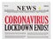 Covid-19 lockdown ends headline