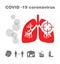 Covid 19, Ncov 2019, Coronavirus Virus pneumonia, infographic concept, vector illustration on white