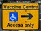 COVID-19 NHS Vaccination Centre Disabled Access sign