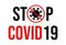 Covid-19 novel coronavirus banner with microscopic viruses cell Vector.