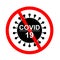 Covid-19 Outbreak black and red stylish stop Icon Concept
