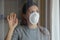 COVID-19 Pandemic Coronavirus Woman Quarantine Home Isolation Wearing Mask Protective Waiting End of Pandemic SARS-CoV-2. Girl