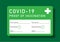 Covid-19 proof of vaccination card vector illustration