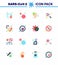 Covid-19 Protection CoronaVirus Pendamic 16 Flat Color icon set such as hands, sample, allergy, research, blood