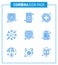 Covid-19 Protection CoronaVirus Pendamic 9 Blue icon set such as protection, microorganism, health, life, coronavirus