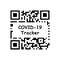 Covid-19 QR Code Tracker. Black and white illustration icon depicting QR code to track and trace for Covid 19 Coronavius. EPS Vect