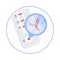 Covid-19 Rapid test with Antibody symbol. Round emblem of Coronavirus Express test with Positive result and antibodies