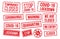 Covid-19 rubber stamps of collection, red texture