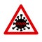 COVID-19 SARS CoV 2 coronavirus flat vector warning sign, No. 1 variant