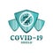 Covid-19, shield, protection, immune vector logo symbol.