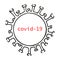 Covid-19 Single hand drawn coronavirus molecule icon. In doodle style, black outline isolated on a white background. Element for