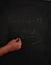 Covid 19 tes script on black board