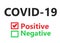 A COVID-19 test result indicating that it is a red positive against a white backdrop