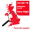 Covid-19 UK infection Level Very High with map and magnifying glass