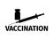 Covid-19 vaccination. Coronavirus vaccine bottle and syringe for injection. Black outline on a white background. Middle east