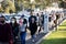 Covid-19 vaccination hub queue crowd in Melbourne Australia