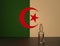COVID 19 vaccine and Algeria flag.