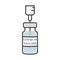 Covid-19 vaccine ampoule icon. Simple colored cans image with a vaccine against the virus, and the syringe inside it