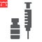 Covid-19 vaccine glyph icon, coronavirus and syringe, vaccination sign vector graphics, editable stroke solid icon, eps