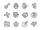 Covid-19 vaccine icon set outline style.  Sign and symbol for websit, print, sticker, banner, poster