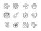 Covid-19 vaccine icon set outline style.  Sign and symbol for websit, print, sticker, banner, poster