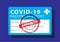Covid-19 Vaccine Passport vector illustration on a dark blue background