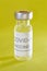 Covid-19 vaccine vial. Coronavirus pandemic infection. Global vaccination
