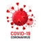 Covid-19 virus cells isolated. Coronavirus danger epidemic