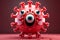 Covid-19 virus with eyes and mouth, 3d illustration Ai generative