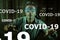 Covid-19 virus outbreak concept on young scared blindfolded man lost in the dark and confused on the load of fake news and