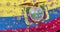 COVID-19 virus pandemic in Ecuador. Ecuadorian national flag with coronavirus