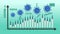 COVID-19 virus variants vs vaccine effect illustration graph. Injection syringe line. Coronavirus resurgence. Infographic poster.