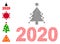 Covid 2020 New Year Composition of Virulent Infection Icons