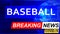 Covid and baseball in breaking news - stylized tv blue news screen with news related to corona pandemic and baseball, 3d