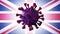 Covid british and england variant, covid-19 virus with english flag