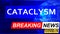 Covid and cataclysm in breaking news - stylized tv blue news screen with news related to corona pandemic and cataclysm, 3d