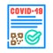 covid certificate compliance color icon vector illustration