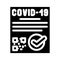 covid certificate compliance glyph icon vector illustration