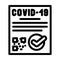 covid certificate compliance line icon vector illustration