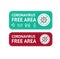 Covid Free Area Red and Green Signs Set. Vector