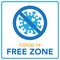 Covid free zone sign symbol