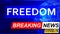 Covid and freedom in breaking news - stylized tv blue news screen with news related to corona pandemic and freedom, 3d