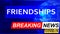 Covid and friendships in breaking news - stylized tv blue news screen with news related to corona pandemic and friendships, 3d