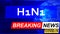 Covid and h1n1 in breaking news - stylized tv blue news screen with news related to corona pandemic and h1n1, 3d illustration