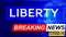 Covid and liberty in breaking news - stylized tv blue news screen with news related to corona pandemic and liberty, 3d