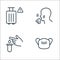 Covid line icons. linear set. quality vector line set such as mask, blood test, cold